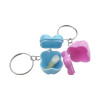 Tooth-shaped keyring container for baby teeth